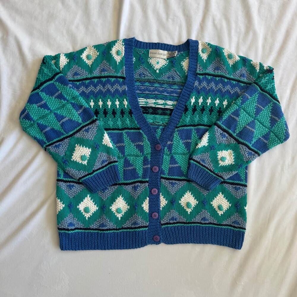 Vintage Knit Cardigan Sweater Size L